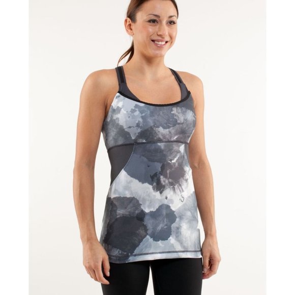 Lululemon Cross My Heart Tank Top Shelf Bra Tie Dye Gray 4 - Picture 5 of 6